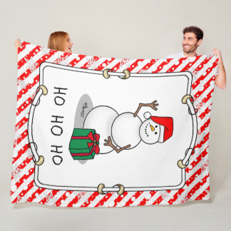 Couverture Polaire Ho Ho Joyeux Noël Père Noël mignonne Snowman