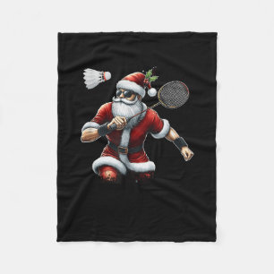 Couverture Polaire Ho Ho Tenez Ma Navette_ Père Noël Badminton Mignon