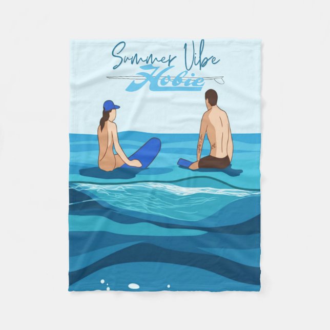Couverture Polaire Hobie Summer Vibe | Surf Lifestyle Retro Californi (Devant)