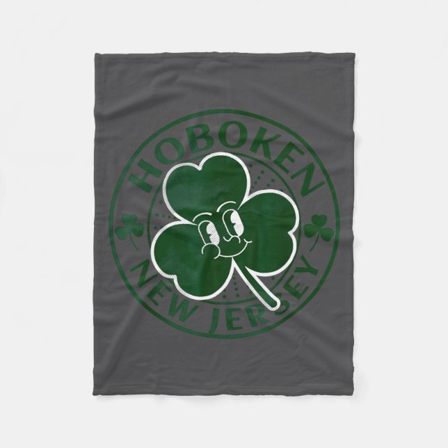 Couverture Polaire Hoboken New Jersey Irish Shamrock Nj Retro Souveni (Devant)