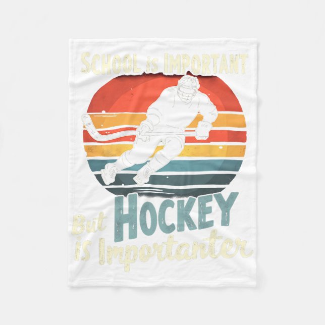 Couverture Polaire Hockey a priorité sur l'école drôle  (Devant)