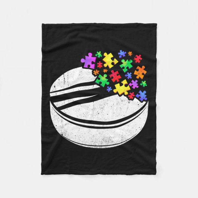 Couverture Polaire Hockey Autisme Puzzle Hommes Femmes Autisme (Devant)