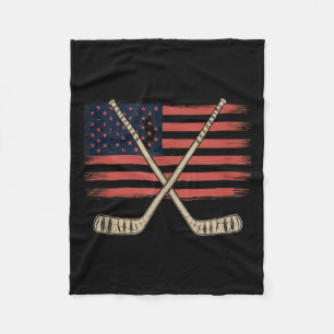 Couverture Polaire Hockey Drapeau Américain