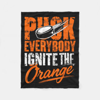Couverture Polaire Hockey Enforcer Orange Drôle Sport de Hockey