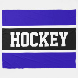Couverture Polaire HOCKEY Fun Athlétisme Royal Bleu Bleu Noir Blancs 
