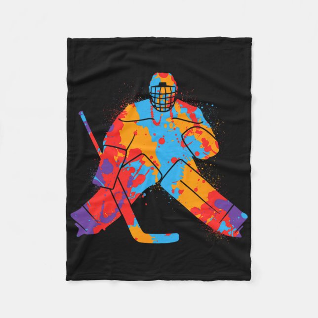 Couverture Polaire Hockey Player Colorful Goalkeeper Boys Ice Hockey  (Devant)