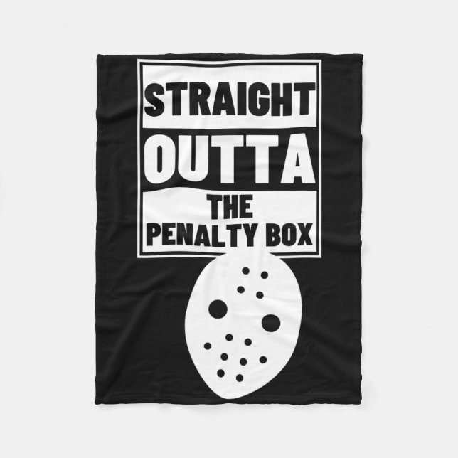 Couverture Polaire Hockey Player Straight Outta Penalty Box Funny Ice (Devant)