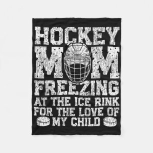 Couverture Polaire Hockey sur glace Maman vintage Mère Hockey Mom gel