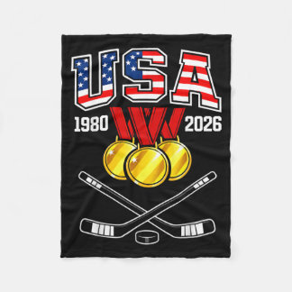 Couverture Polaire Hockey Vintage Usa Bâtons Croisés 1982 2026