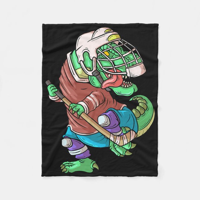 Couverture Polaire Hockeysaurus Enfants T-rex Dinosaure Avec S De Hoc (Devant)