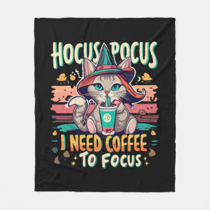 Couverture Polaire Hocus Focus - J'ai besoin de café pour me concentr