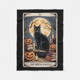 Couverture Polaire Hocus Pocus Tarot Halloween Chat Citrouille Mystic