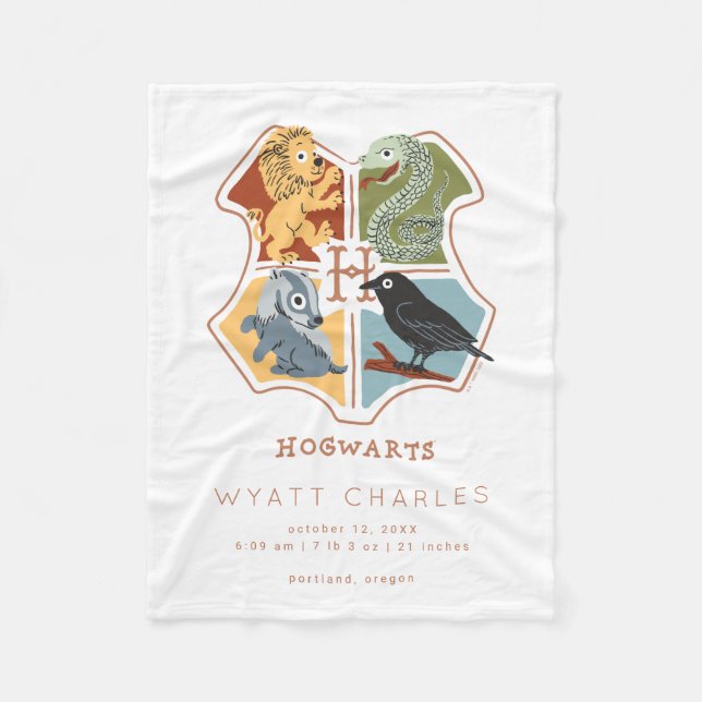 Couverture Polaire HOGWARTS™ Baby Birth Stats Fleece Blanket (Devant)