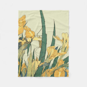Couverture Polaire Hokusai grasshopper et iris Japon