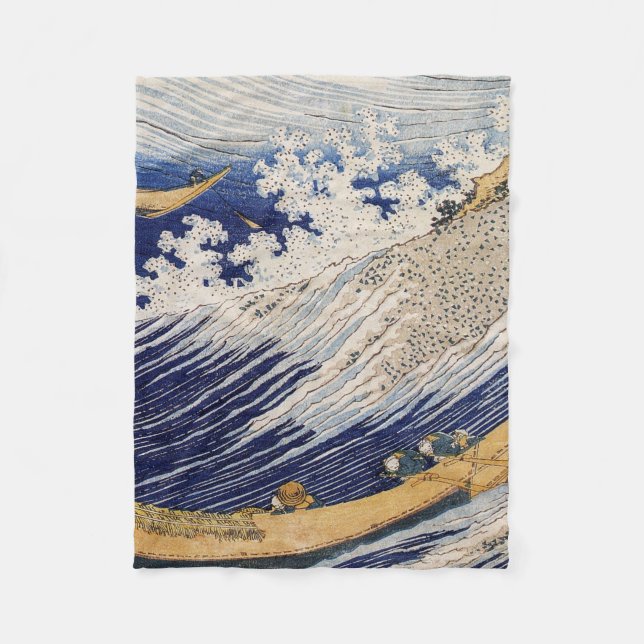 Couverture Polaire Hokusai Ocean Waves Sea Boats (Devant)