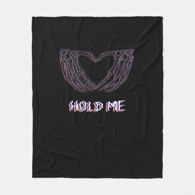 Couverture Polaire Hold Me Classic - Skeleton Hand Heart (Devant)