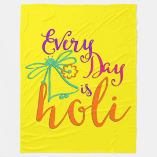 Couverture Polaire holiES - Chaque jour est Holi + votre backgr. & id