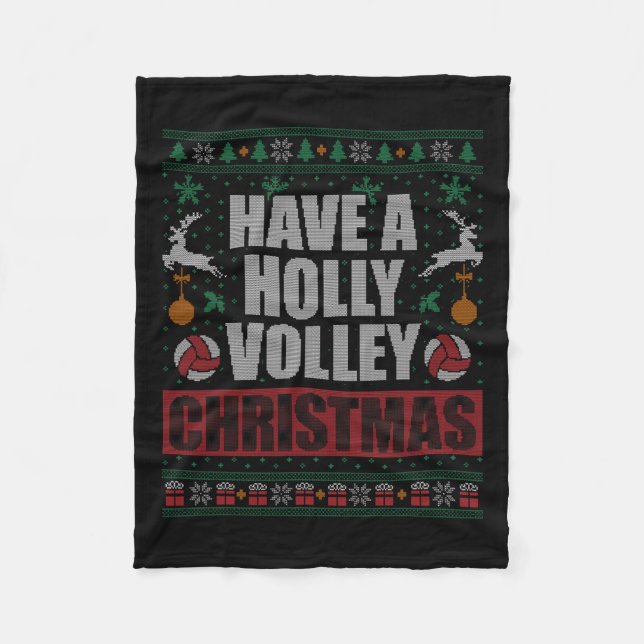 Couverture Polaire Holly Volley Volley Volleyball laids Noël Noël Men (Devant)