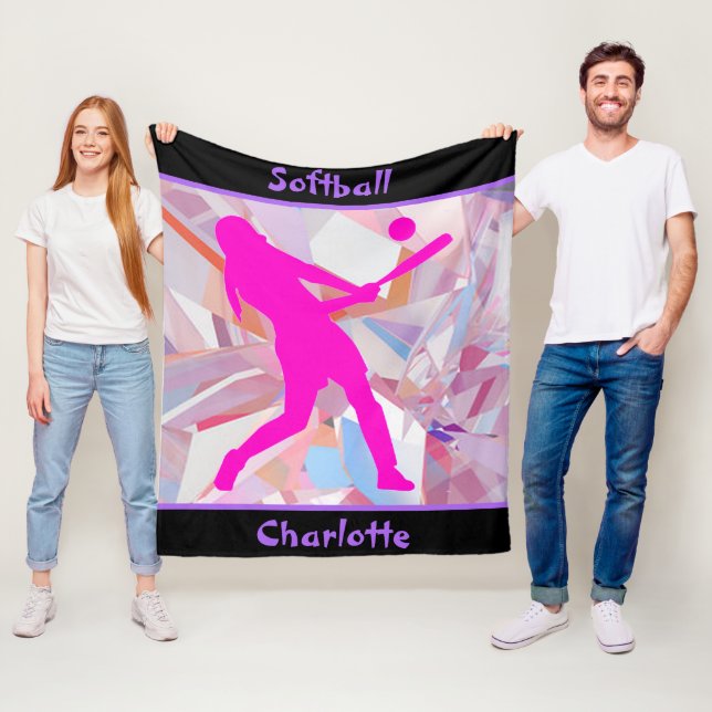 Couverture Polaire Hologramme de softball Shatter Fleece Blanche (En situation)