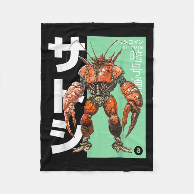 Couverture Polaire Homard Bitcoin (btc Crypto Statement &amp ; Anime (Devant)