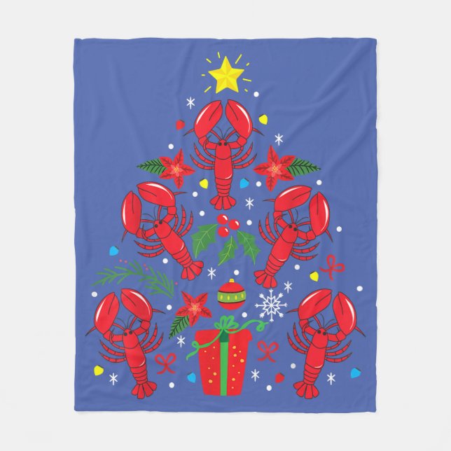 Couverture Polaire Homard Noël Ornament Arbre Drôle Noël Cadeau (Devant)