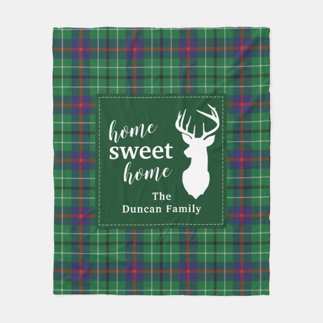Couverture Polaire Home Sweet Home Tartan Duncan Plaid Personnalisé (Devant)