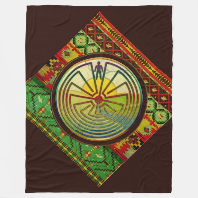 Couverture Polaire HOMME DANS le paysage de LABYRINTHE + votre (Devant)