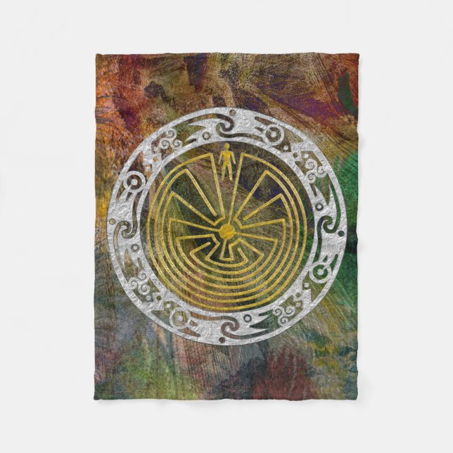 Couverture Polaire HOMME DANS l'ornement de LABYRINTHE + votre (Devant)