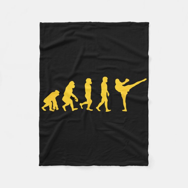 Couverture Polaire Homme drôle singe gorille évolution karaté boxe Ki (Devant)