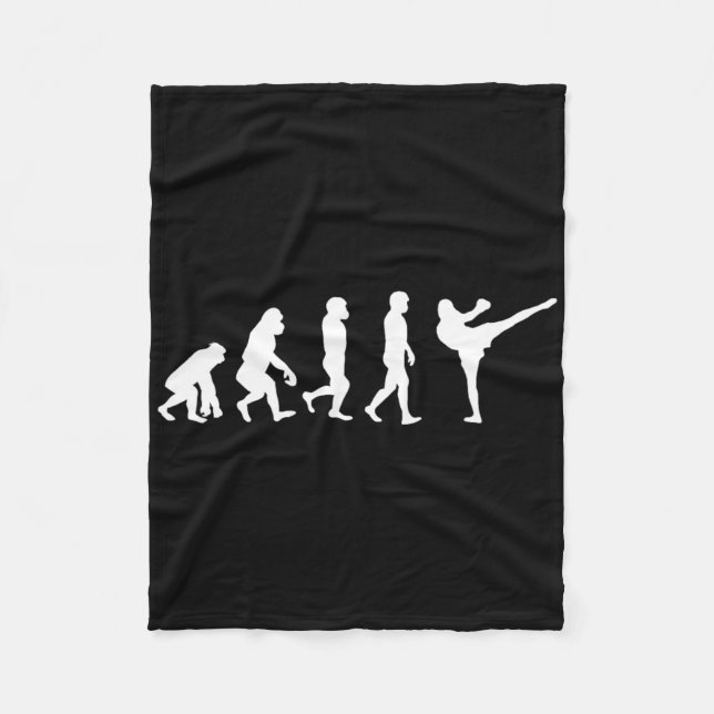 Couverture Polaire Homme drôle singe gorille évolution karaté boxe Ki (Devant)