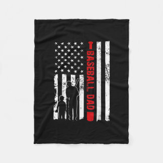 Couverture Polaire Hommes Fier Baseball Papa American Flag Sports