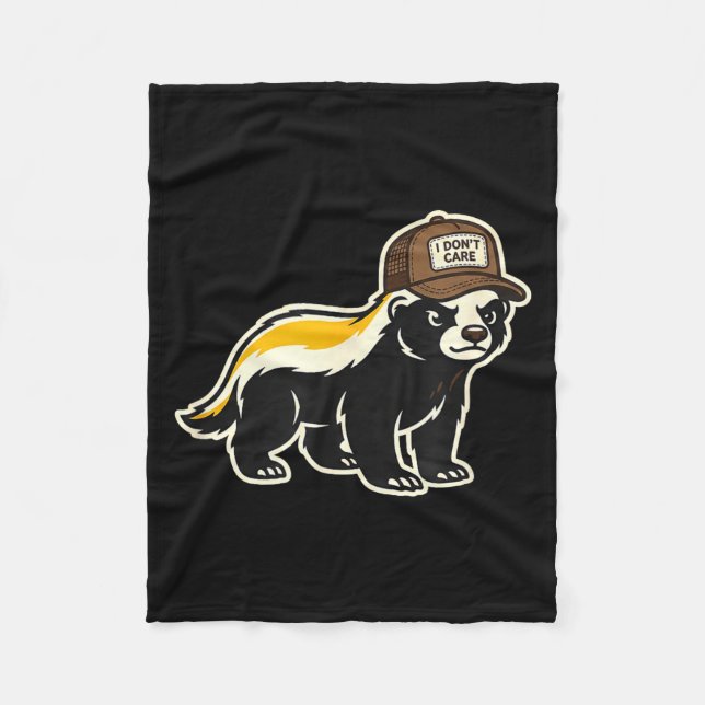 Couverture Polaire Honey Badger I Don't Care Trucker Funny Animal Art (Devant)