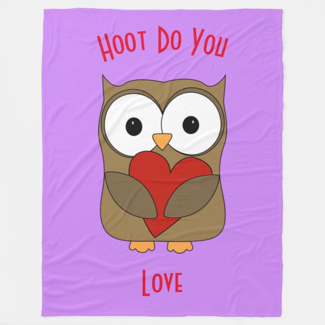 Couverture Polaire Hoot t'aimes-tu (Devant)