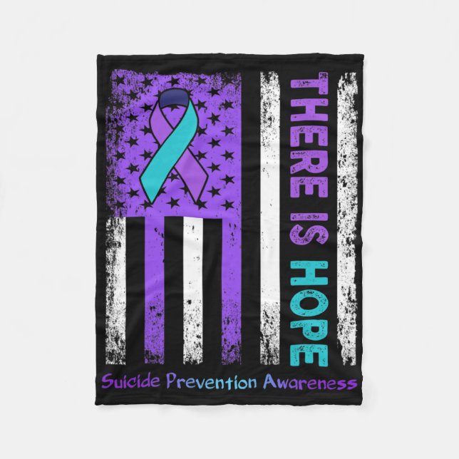 Couverture Polaire Hope American Flag Suicide Prevention Awa (Devant)
