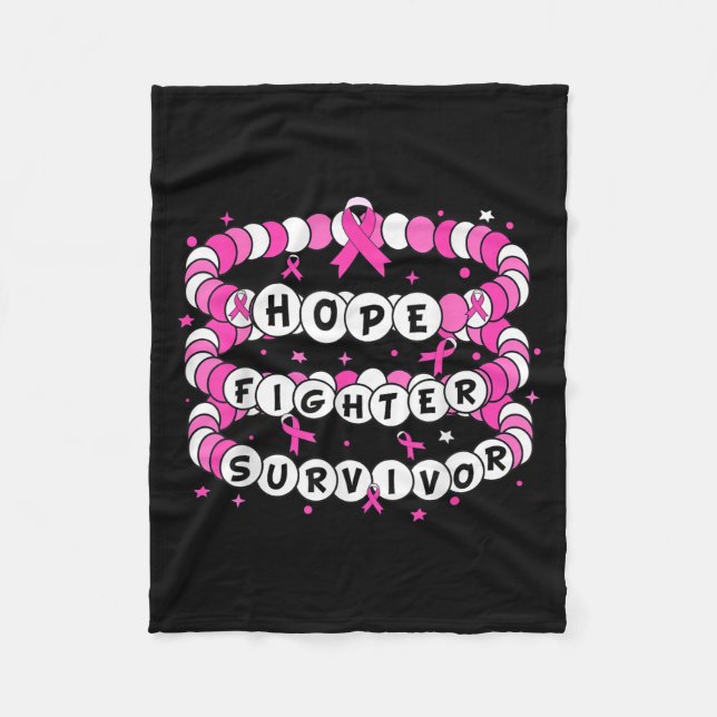 Couverture Polaire Hope Fighter Survivor Pink Breast Cancer Friendshi (Devant)