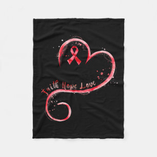 Couverture Polaire Hope Love Red Ribbon Sensibilisation aux maladies