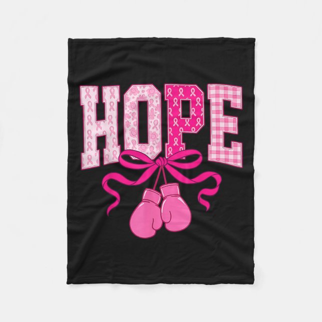 Couverture Polaire Hope Nk Ribbon Boxe Gants Nk Cancer du Sein Nk Awa (Devant)