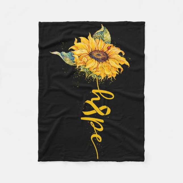 Couverture Polaire Hope Sunflower Yellow Ribbon Enfance Cancer Awar (Devant)