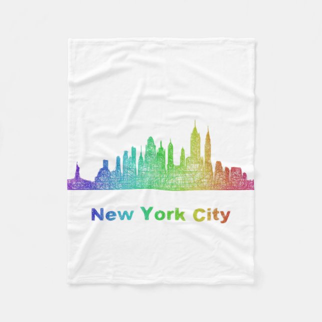 Couverture Polaire Horizon de New York City d'arc-en-ciel (Devant)