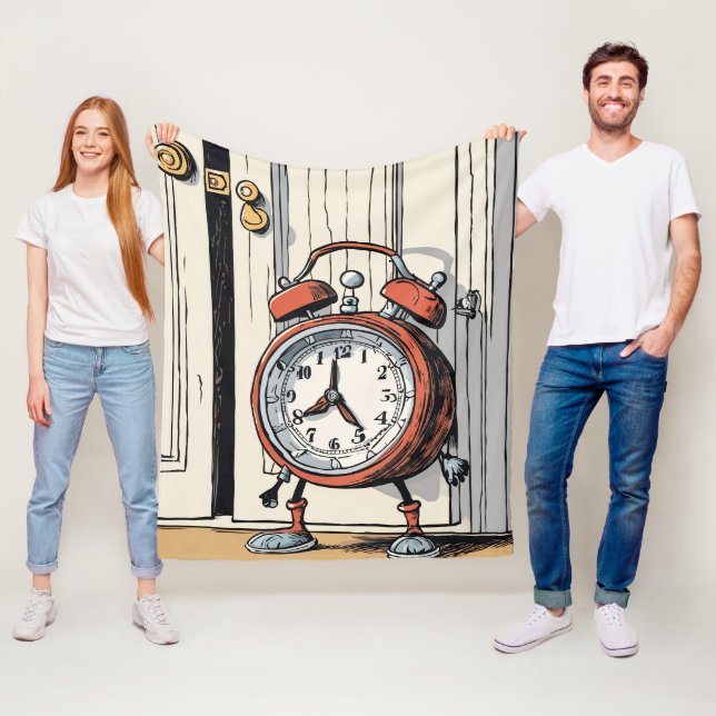 Couverture Polaire Horloge d'alarme pivotante - Porte Whimsical (En situation)
