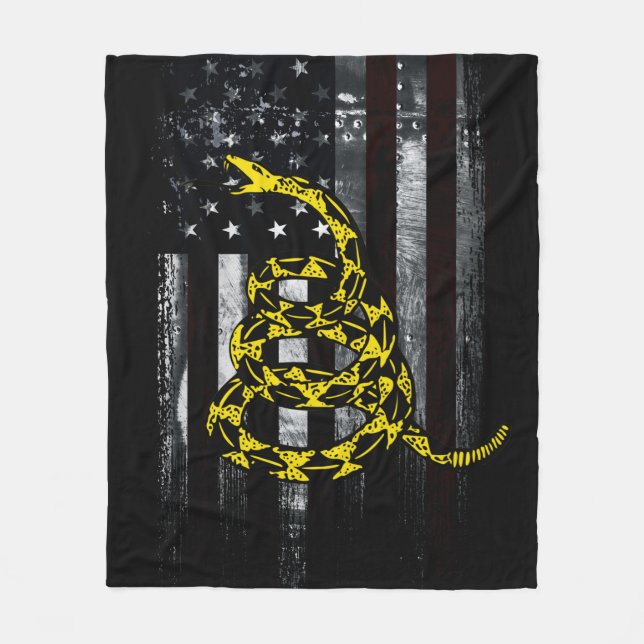 Couverture Polaire Horloge drapeau américain industriel et serpent (Devant)