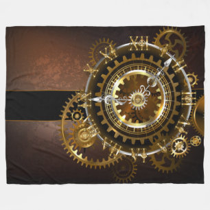 Couverture Polaire Horloge Steampunk avec des engrenages anciens