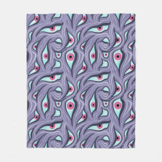 Couverture Polaire Horreur psychédélique - Motif oculaire pourpre
