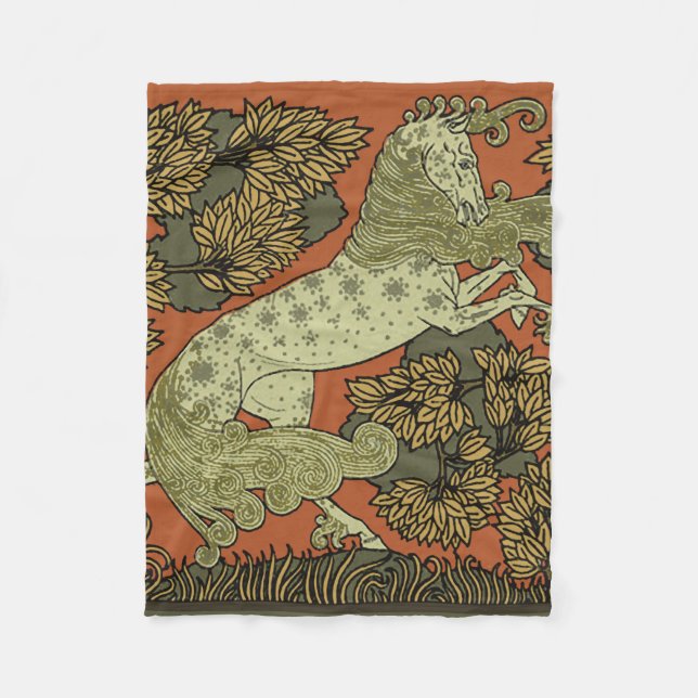 Couverture Polaire Horse Arts médiévaux Artisanat Art Nouveau (Devant)