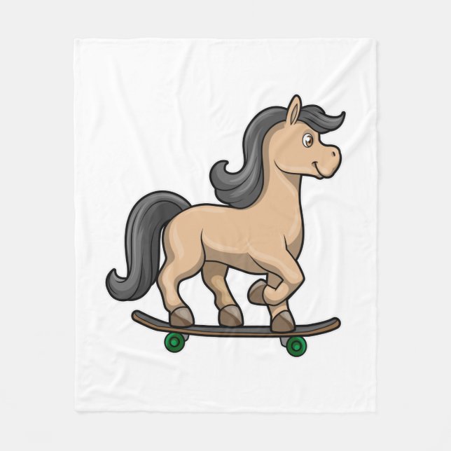 Couverture Polaire Horse as Skater with Skateboard (Devant)
