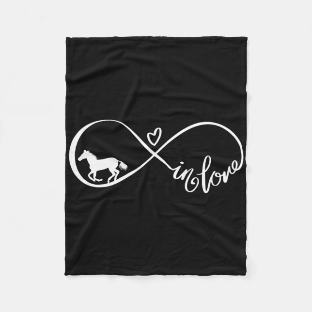 Couverture Polaire Horse Infinity Symbole Amour Cheval Équitation (Devant)