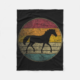 Couverture Polaire Horse Lover Riding Girl Horseback Vintage Retro 70