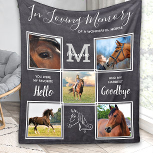Couverture Polaire Horse Memorial Personnalisé 5 Photo Perte d'animal