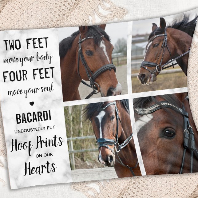 Couverture Polaire Horse Memorials Keepsaké Horse Photo Collage (Créateur téléchargé)