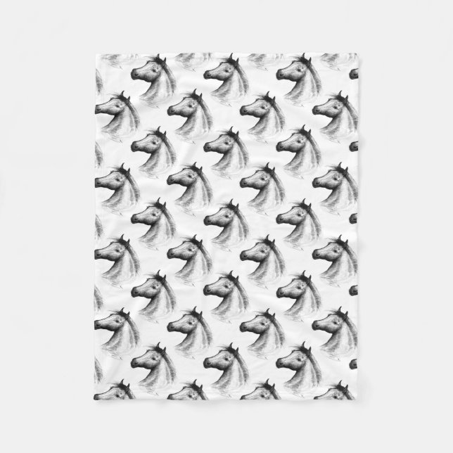 Couverture Polaire Horse : White (Devant)